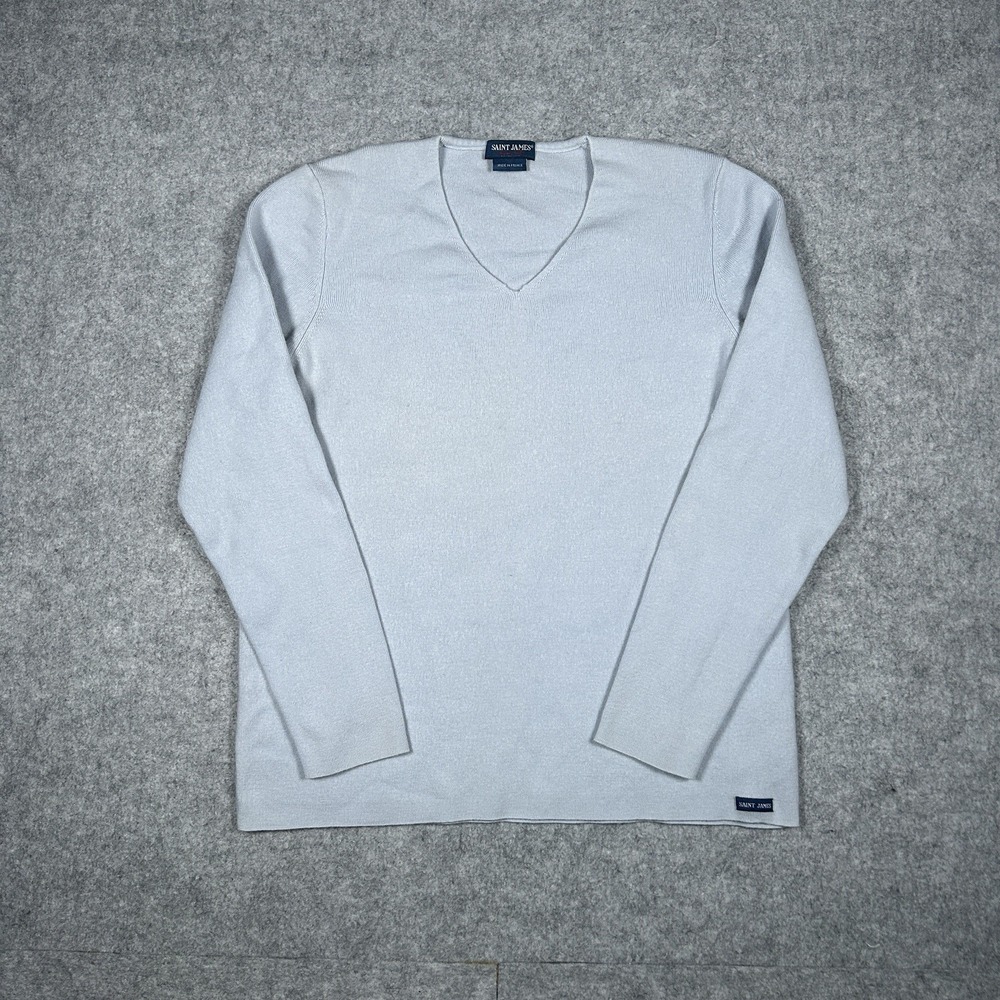 Saint‎ James Pullover Sweater Women's Medium Baby Blue Alpaca Wool Blend Luxury